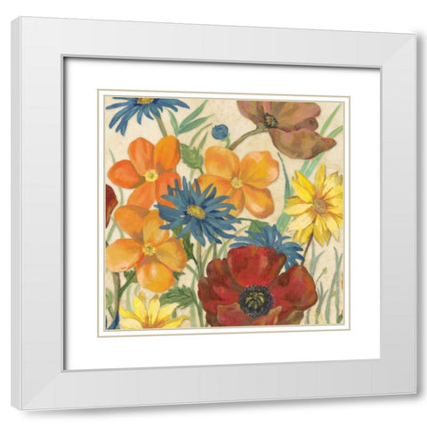 Garden Assortment I White Modern Wood Framed Art Print with Double Matting by Ferry, Margaret
