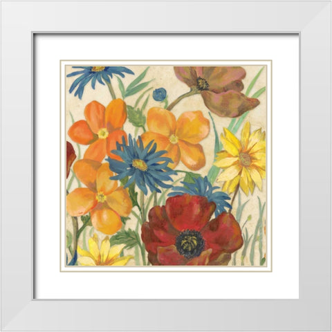 Garden Assortment I White Modern Wood Framed Art Print with Double Matting by Ferry, Margaret