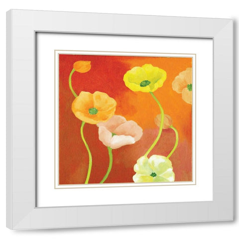 Tangerine Dream I White Modern Wood Framed Art Print with Double Matting by Ferry, Margaret
