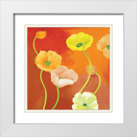 Tangerine Dream I White Modern Wood Framed Art Print with Double Matting by Ferry, Margaret