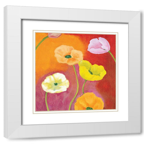 Tangerine Dream II White Modern Wood Framed Art Print with Double Matting by Ferry, Margaret
