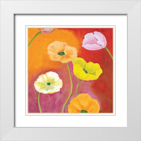 Tangerine Dream II White Modern Wood Framed Art Print with Double Matting by Ferry, Margaret