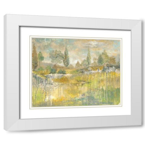 Drippy Landscape I White Modern Wood Framed Art Print with Double Matting by Ferry, Margaret