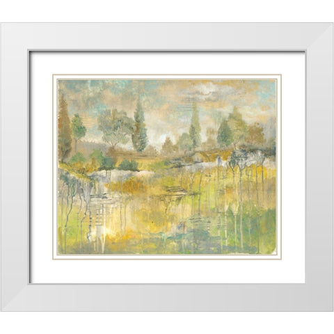 Drippy Landscape I White Modern Wood Framed Art Print with Double Matting by Ferry, Margaret