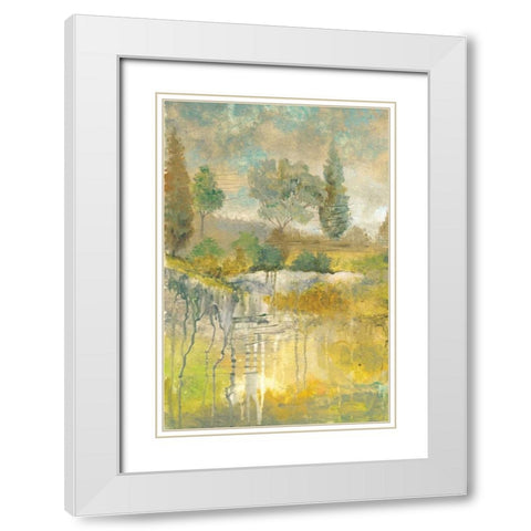 Drippy Landscape II White Modern Wood Framed Art Print with Double Matting by Ferry, Margaret