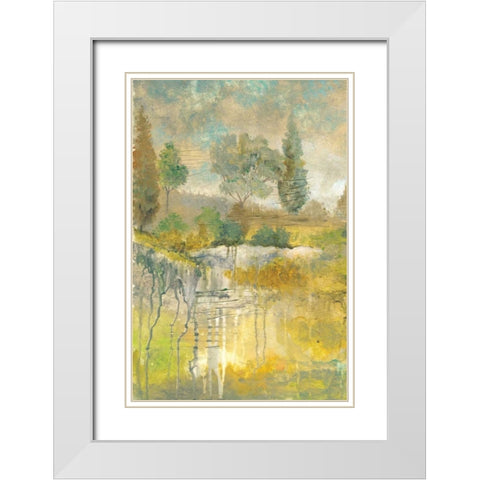 Drippy Landscape II White Modern Wood Framed Art Print with Double Matting by Ferry, Margaret