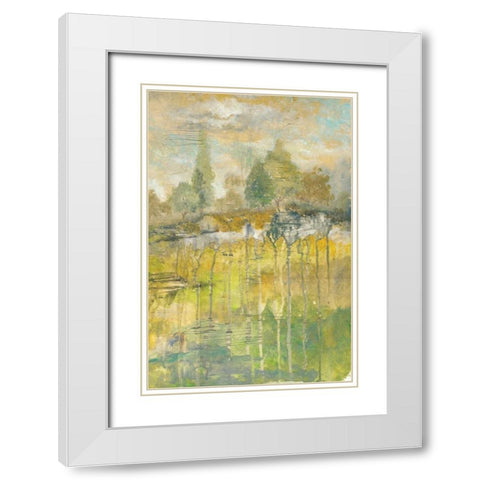 Drippy Landscape III White Modern Wood Framed Art Print with Double Matting by Ferry, Margaret