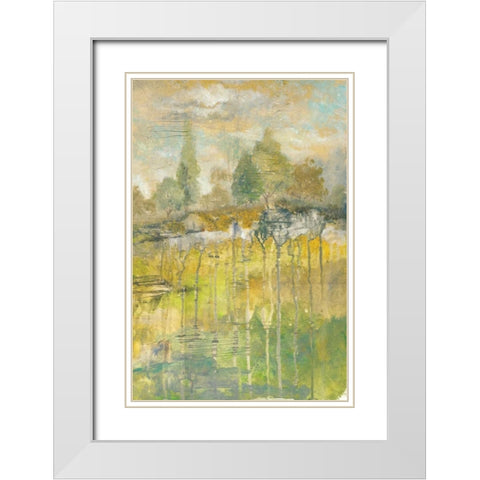 Drippy Landscape III White Modern Wood Framed Art Print with Double Matting by Ferry, Margaret