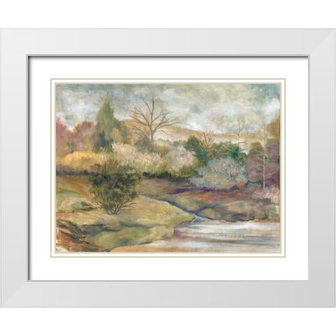 Placid Waters I White Modern Wood Framed Art Print with Double Matting by Ferry, Margaret