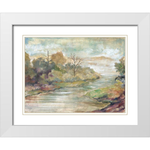 Placid Waters II White Modern Wood Framed Art Print with Double Matting by Ferry, Margaret