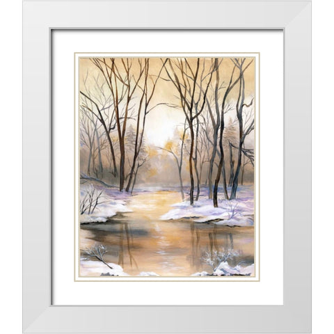 Snowy River White Modern Wood Framed Art Print with Double Matting by Ferry, Margaret