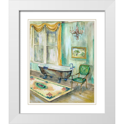 Robins Egg Bath II White Modern Wood Framed Art Print with Double Matting by Ferry, Margaret
