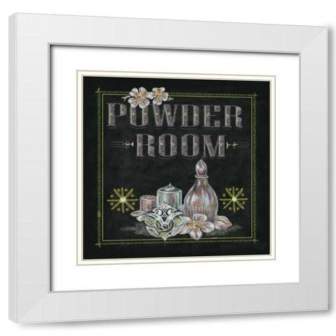 Powder Room White Modern Wood Framed Art Print with Double Matting by Ferry, Margaret