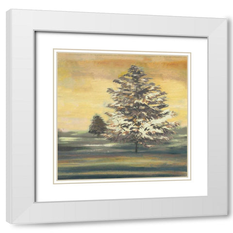 Autumn Sunset II White Modern Wood Framed Art Print with Double Matting by Ferry, Margaret
