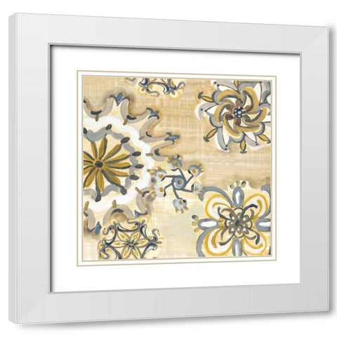 Decorative Medallions I White Modern Wood Framed Art Print with Double Matting by Ferry, Margaret