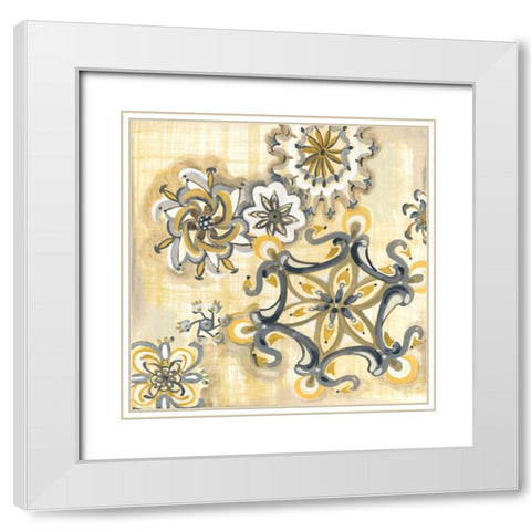 Decorative Medallions II White Modern Wood Framed Art Print with Double Matting by Ferry, Margaret
