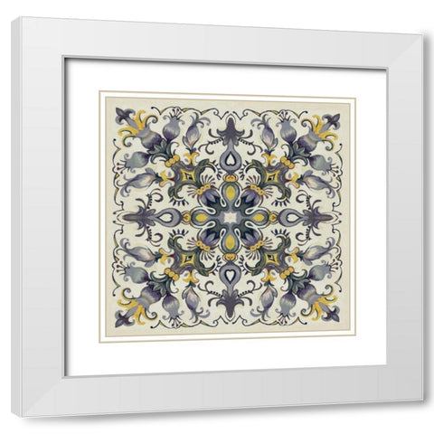Tile Patterns I White Modern Wood Framed Art Print with Double Matting by Ferry, Margaret