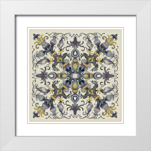 Tile Patterns I White Modern Wood Framed Art Print with Double Matting by Ferry, Margaret