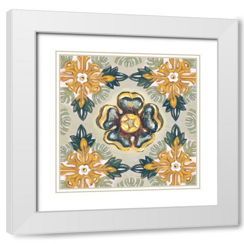 Rosette Adornment I White Modern Wood Framed Art Print with Double Matting by Ferry, Margaret