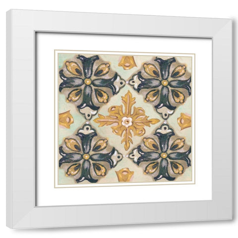Rosette Adornment II White Modern Wood Framed Art Print with Double Matting by Ferry, Margaret