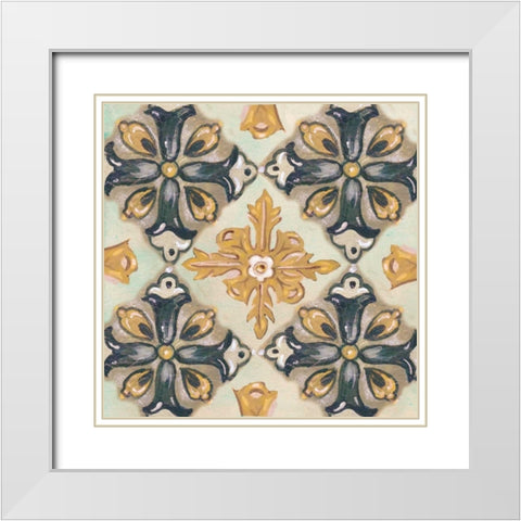 Rosette Adornment II White Modern Wood Framed Art Print with Double Matting by Ferry, Margaret