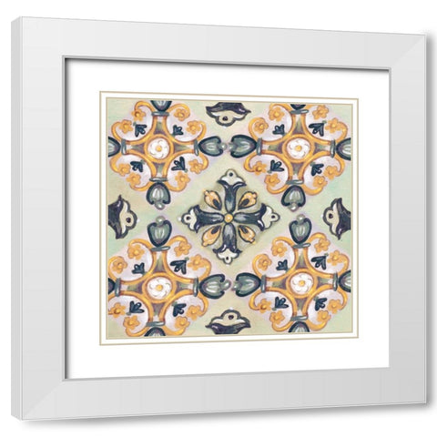 Rosette Adornment III White Modern Wood Framed Art Print with Double Matting by Ferry, Margaret