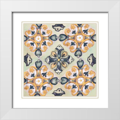 Rosette Adornment III White Modern Wood Framed Art Print with Double Matting by Ferry, Margaret