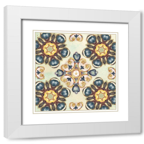 Rosette Adornment IV White Modern Wood Framed Art Print with Double Matting by Ferry, Margaret