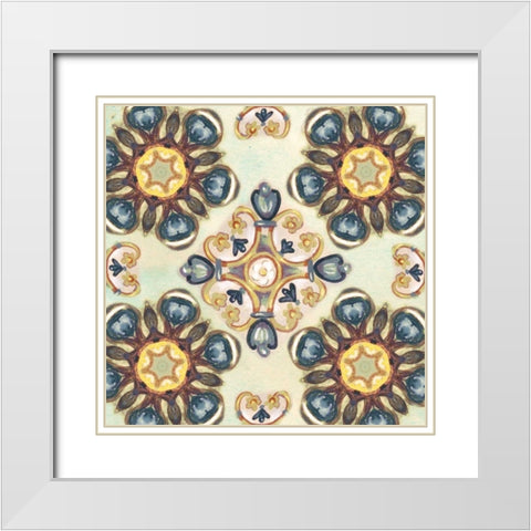 Rosette Adornment IV White Modern Wood Framed Art Print with Double Matting by Ferry, Margaret