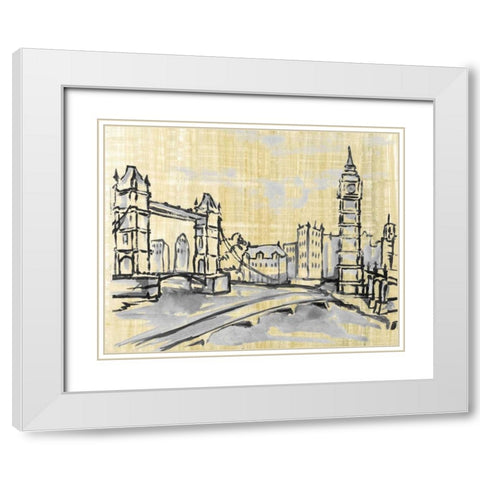 Cities I White Modern Wood Framed Art Print with Double Matting by Ferry, Margaret