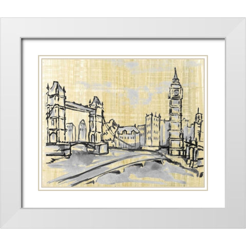 Cities I White Modern Wood Framed Art Print with Double Matting by Ferry, Margaret
