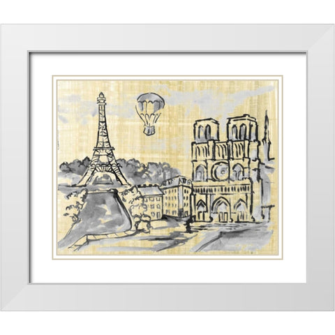 Cities II White Modern Wood Framed Art Print with Double Matting by Ferry, Margaret