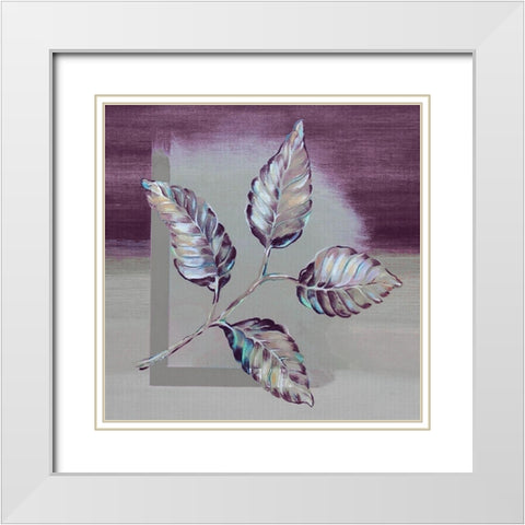Ultra Violet Leaf I White Modern Wood Framed Art Print with Double Matting by Ferry, Margaret