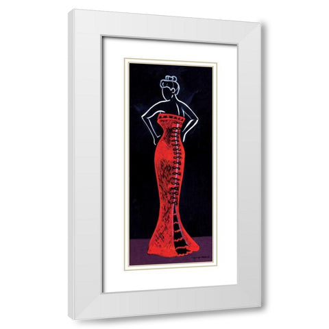 Up Do White Modern Wood Framed Art Print with Double Matting by Matla, Jennifer