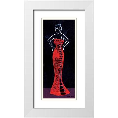 Up Do White Modern Wood Framed Art Print with Double Matting by Matla, Jennifer