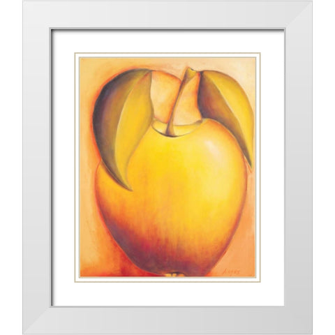 Apple White Modern Wood Framed Art Print with Double Matting by Macaulay, Angus