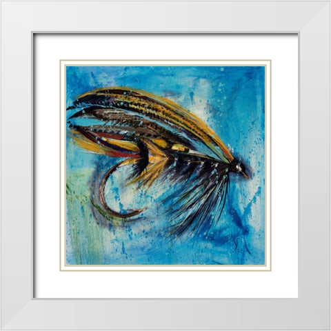 Salmon Fly King White Modern Wood Framed Art Print with Double Matting by Monahan, Jodi