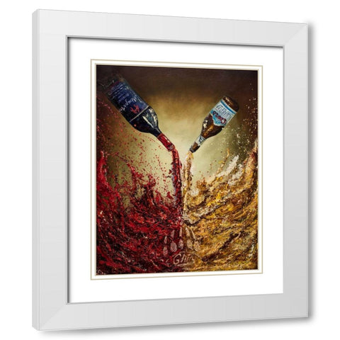 Pouring it Down White Modern Wood Framed Art Print with Double Matting by Monahan, Jodi