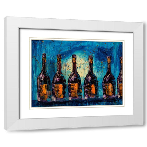 Orange Label White Modern Wood Framed Art Print with Double Matting by Monahan, Jodi