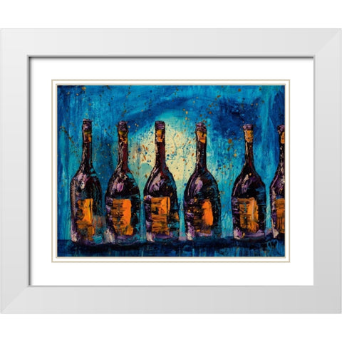 Orange Label White Modern Wood Framed Art Print with Double Matting by Monahan, Jodi