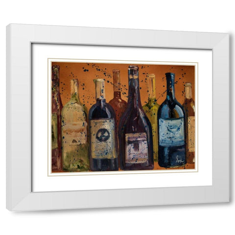 Wine Enjoyed White Modern Wood Framed Art Print with Double Matting by Monahan, Jodi