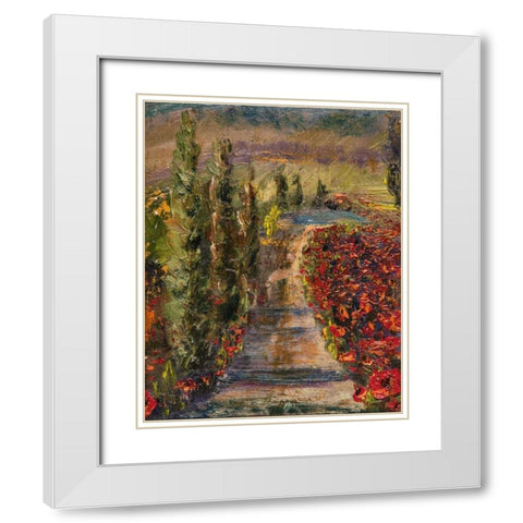 Poppy Road White Modern Wood Framed Art Print with Double Matting by Monahan, Jodi