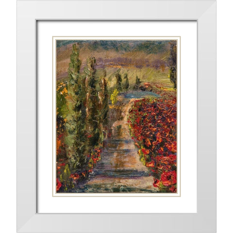 Poppy Road White Modern Wood Framed Art Print with Double Matting by Monahan, Jodi
