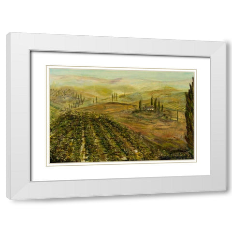 Italian Vineyard White Modern Wood Framed Art Print with Double Matting by Monahan, Jodi