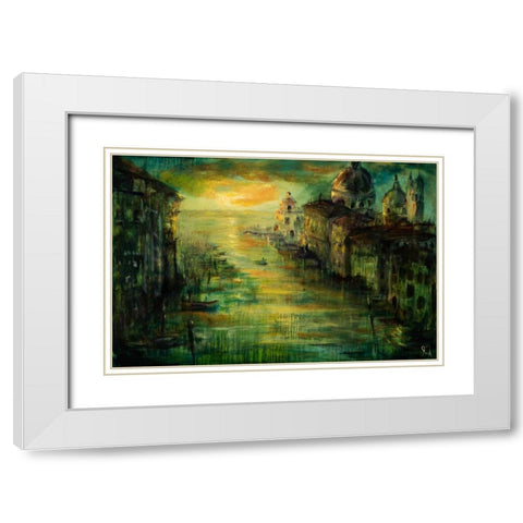 Venezia Basilica White Modern Wood Framed Art Print with Double Matting by Monahan, Jodi