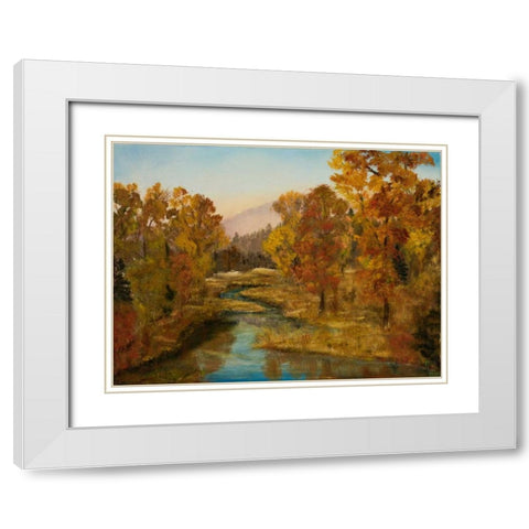 Montana in Fall White Modern Wood Framed Art Print with Double Matting by Monahan, Jodi