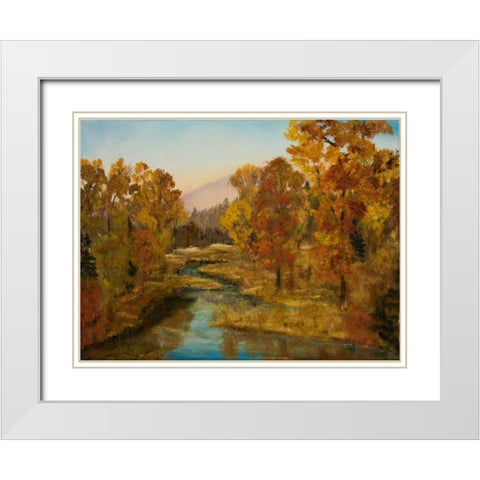 Montana in Fall White Modern Wood Framed Art Print with Double Matting by Monahan, Jodi