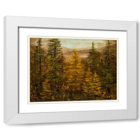 Tamarack Season White Modern Wood Framed Art Print with Double Matting by Monahan, Jodi