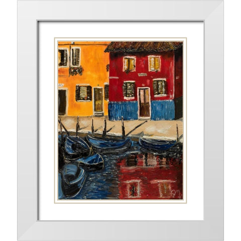 Bueno White Modern Wood Framed Art Print with Double Matting by Monahan, Jodi