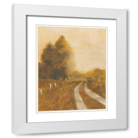 Traveled Path II White Modern Wood Framed Art Print with Double Matting by Martin, Cheryl